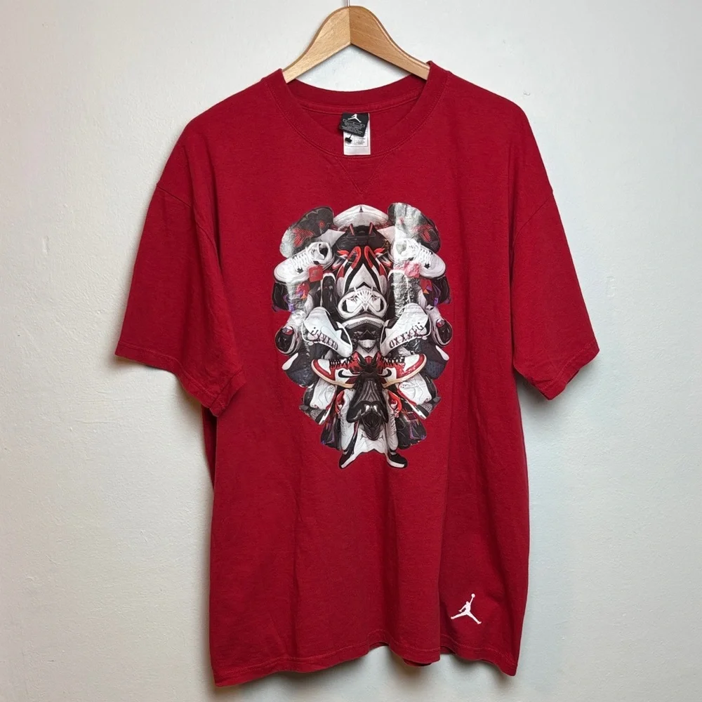 VTG Nike Air Jordan Retro Kicks T-Shirt Authentic‎ Classics Men’s Large Red